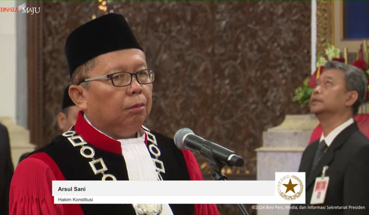 Arsul Sani saat pengucapan sumpah dan pelatikan, di Istana Negara, 18 Januari 2024.