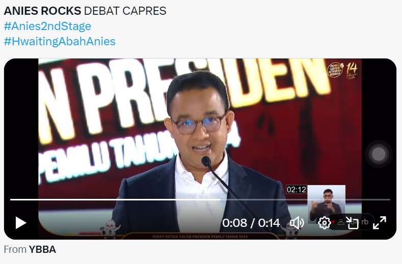 Anies Rocks Debat Capres Jadi Trending di X