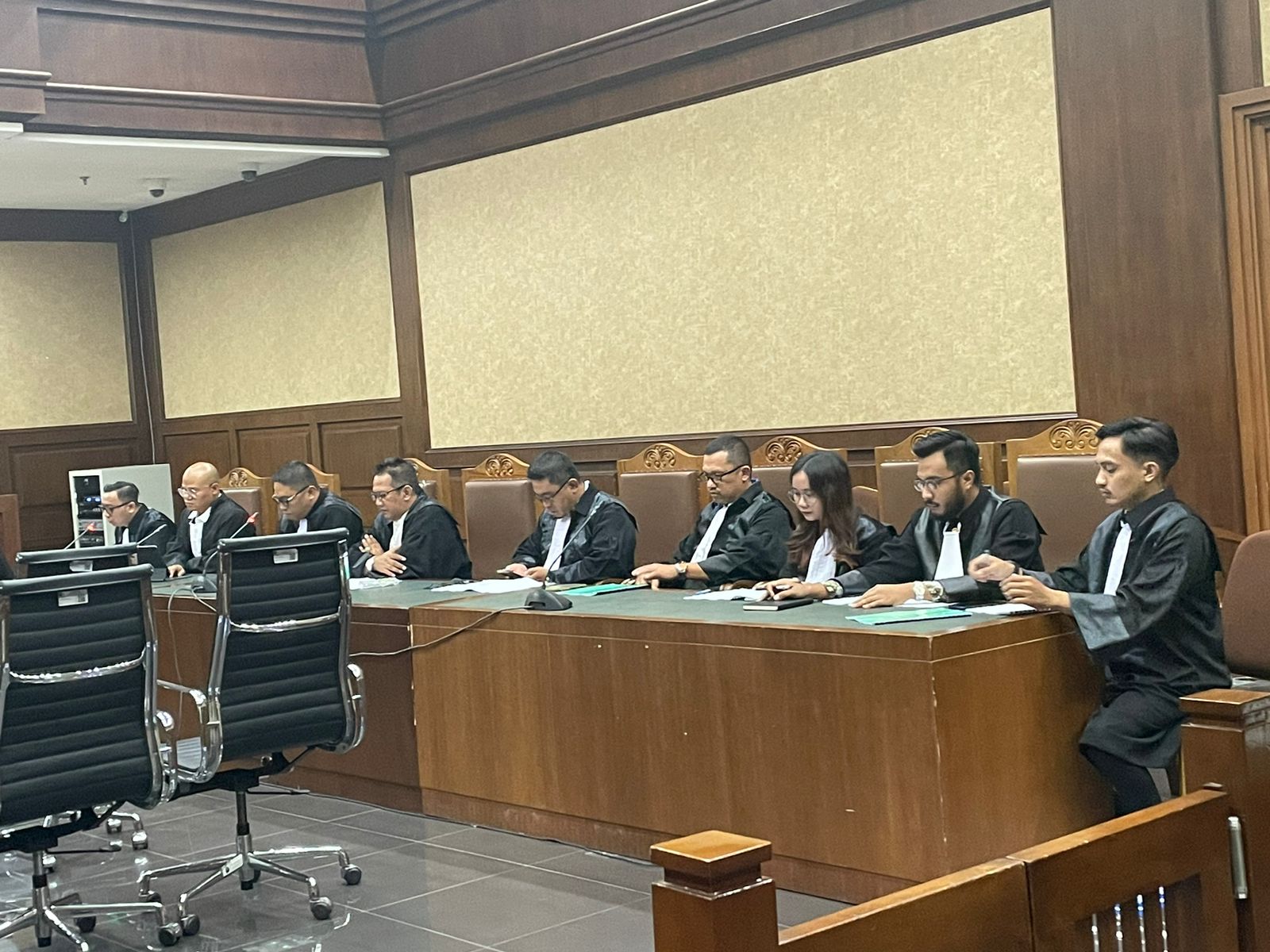 Suasana persidangan kasus dugaan suap pengurusan perkara di lingkungan Mahkamah Agung