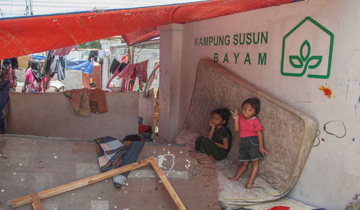 Warga eks Kampung Bayam yang direlokasi ke Rusun Nagrak, Cilincing, Jakut.