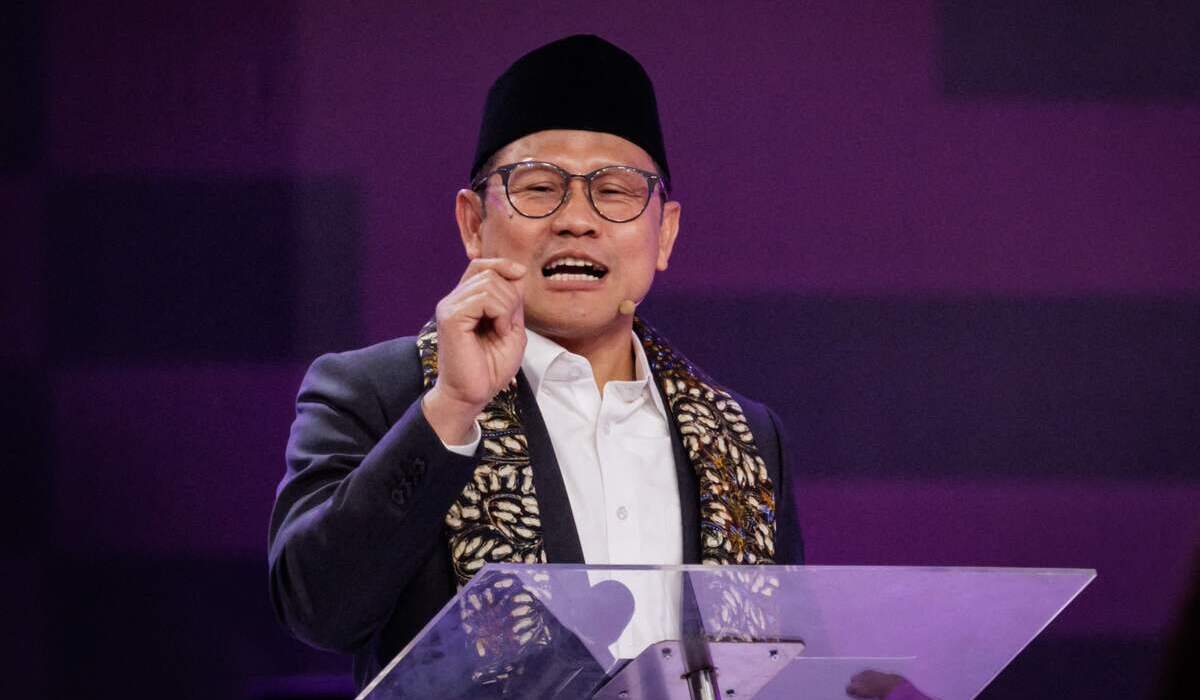 Cawapres Muhaimin Iskandar saat debat cawapres, 22 Desember 2023.