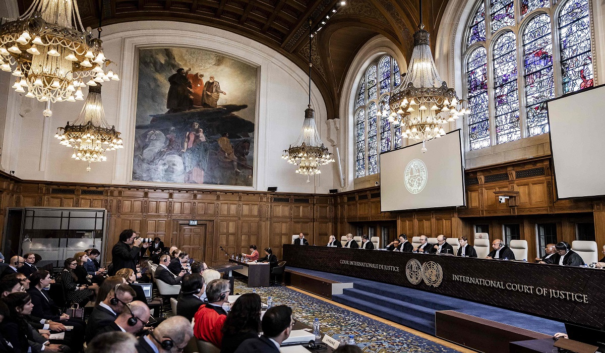 Ruang sidang Mahkamah Internasional (ICJ) di Den Haag, Belanda