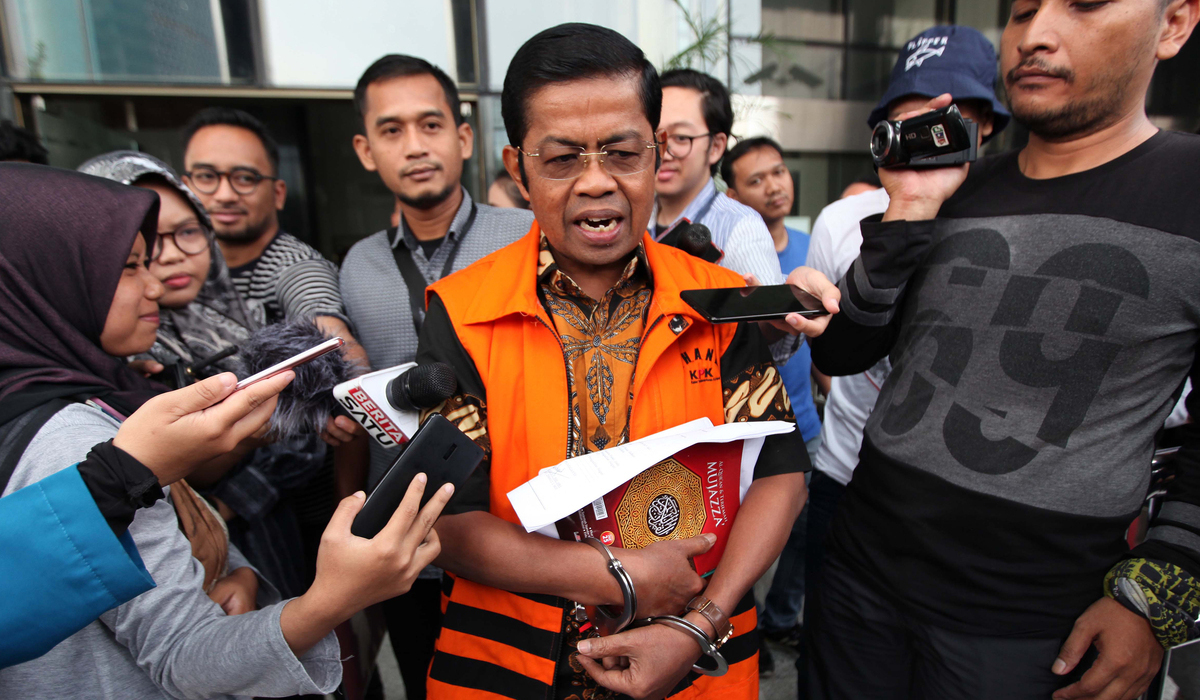 Politikus Partai Golkar Idrus Marham saat masih ditahan atas kasus suap PLTU Riau.