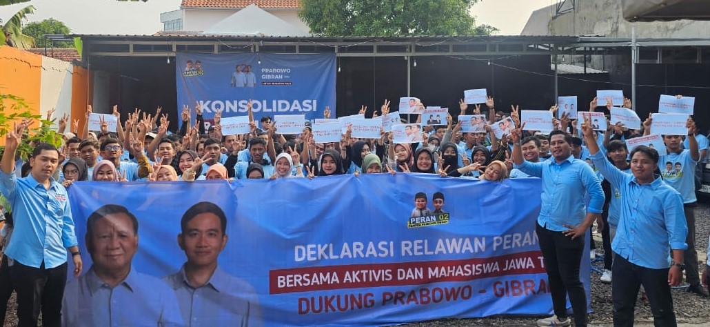 Relawan Pemuda Prabowo-Gibran Jatim Komit Jaga Pemilu Riang Gembira