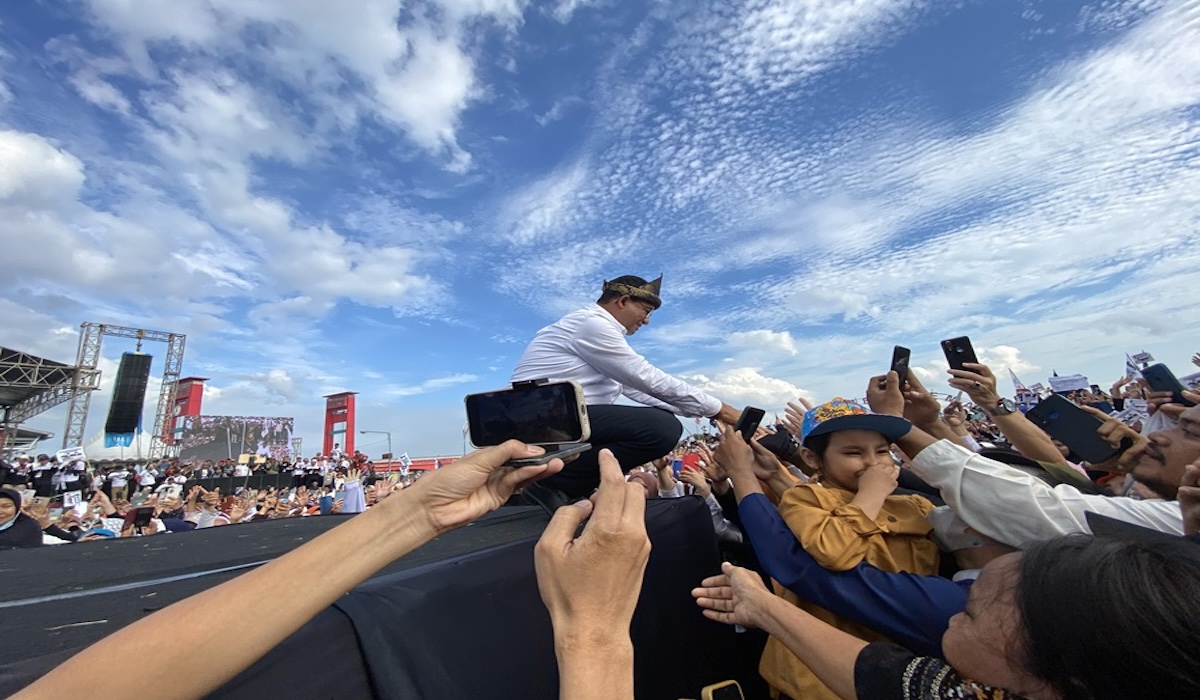 Anies Baswedan menggelar kampanye akbar di Palembang, Sumsel