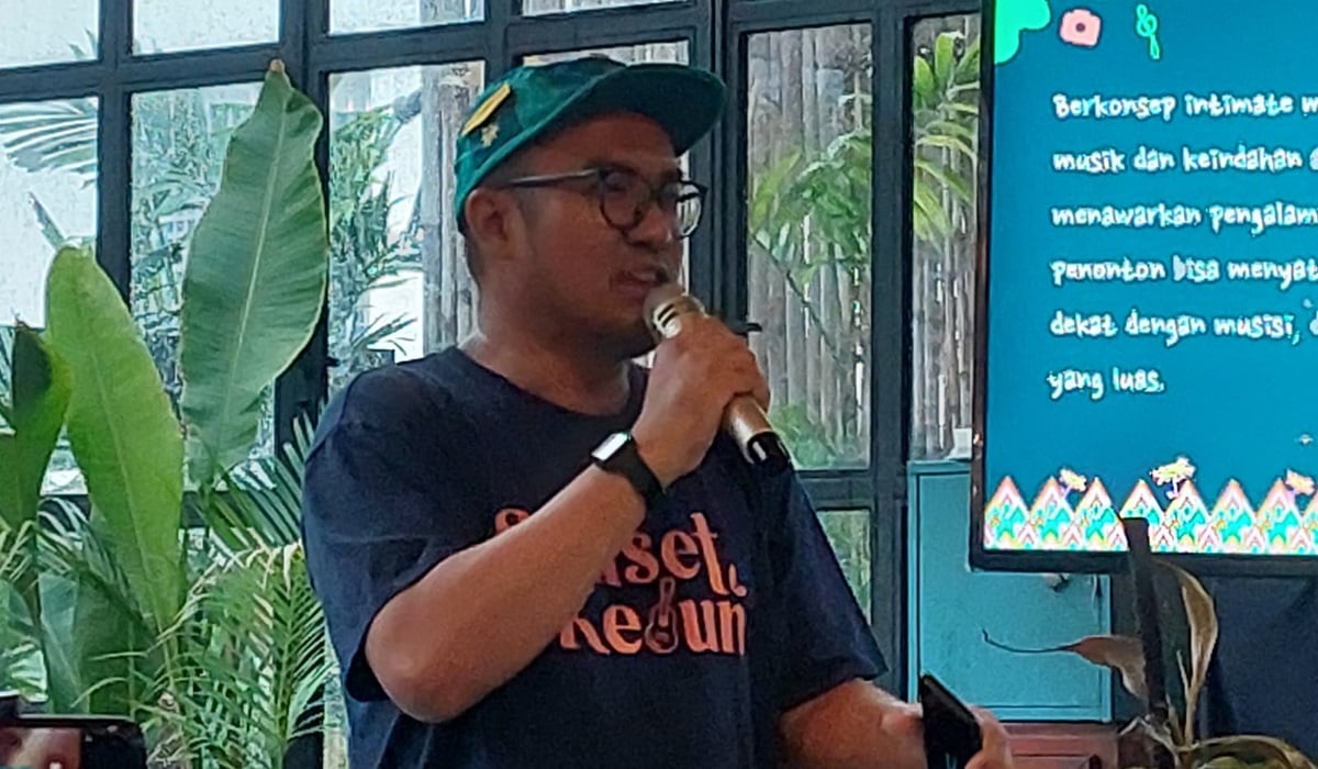 GM Event Kebun Raya, Abi Irawan di konferensi pers Sunset di Kebun di kawasan Jakarta Selatan, Kamis (11/1).