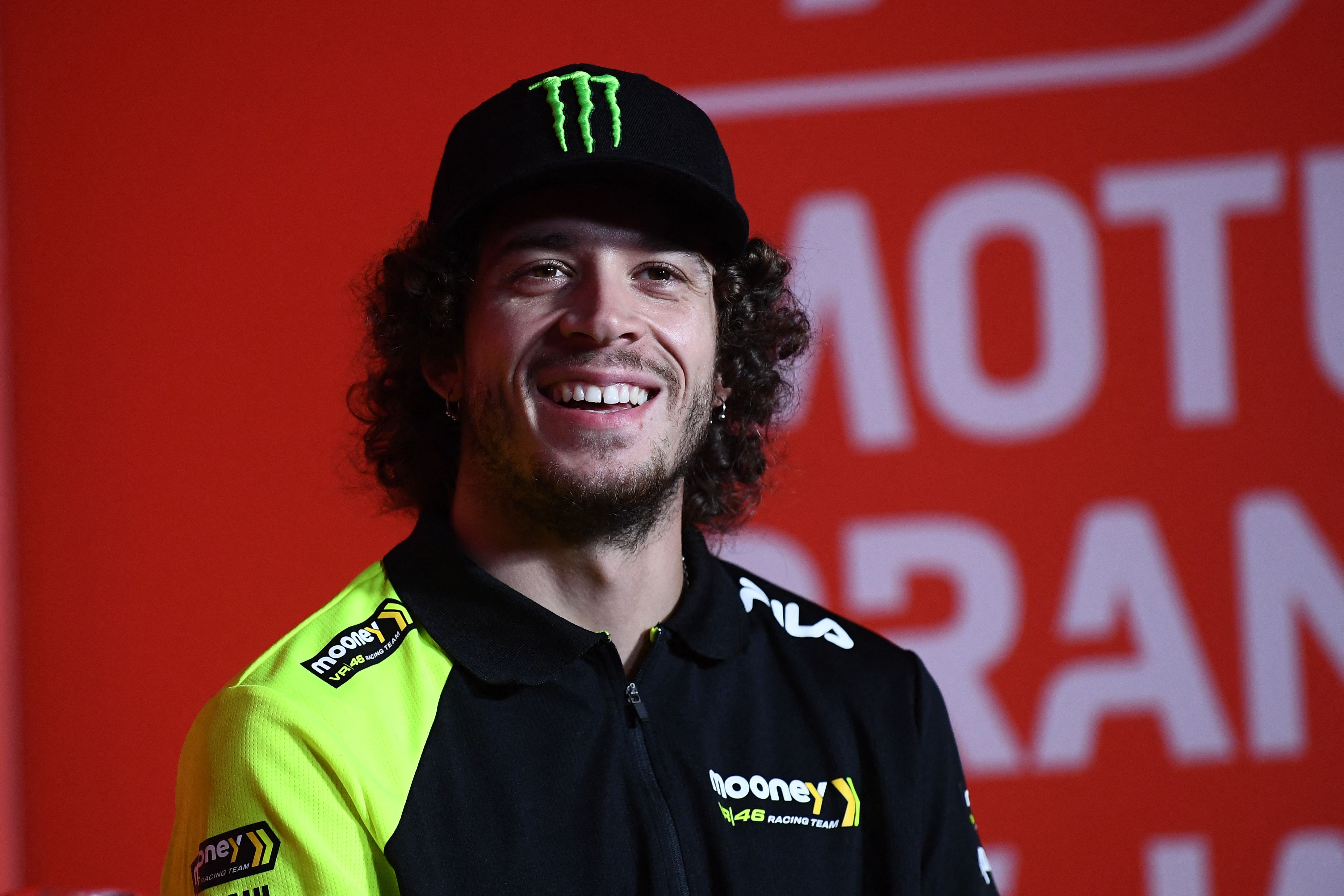 Pembalap VR46 Racing Team Marco Bezzecchi.