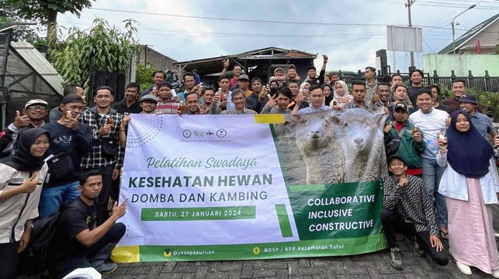 Pelatihan Swadaya yang digelar Program YESS PPIU Jatim diikuti 34 peternak kambing dan domba Kabupaten Pasuruan, Jatim.
