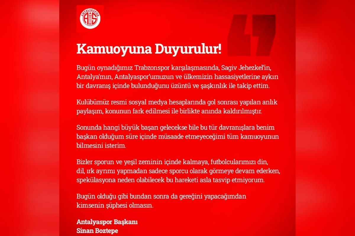 Beri Dukungan ke Zionis, Pesepak Bola Israel Dipecat dari Klub Turki Antalyaspor