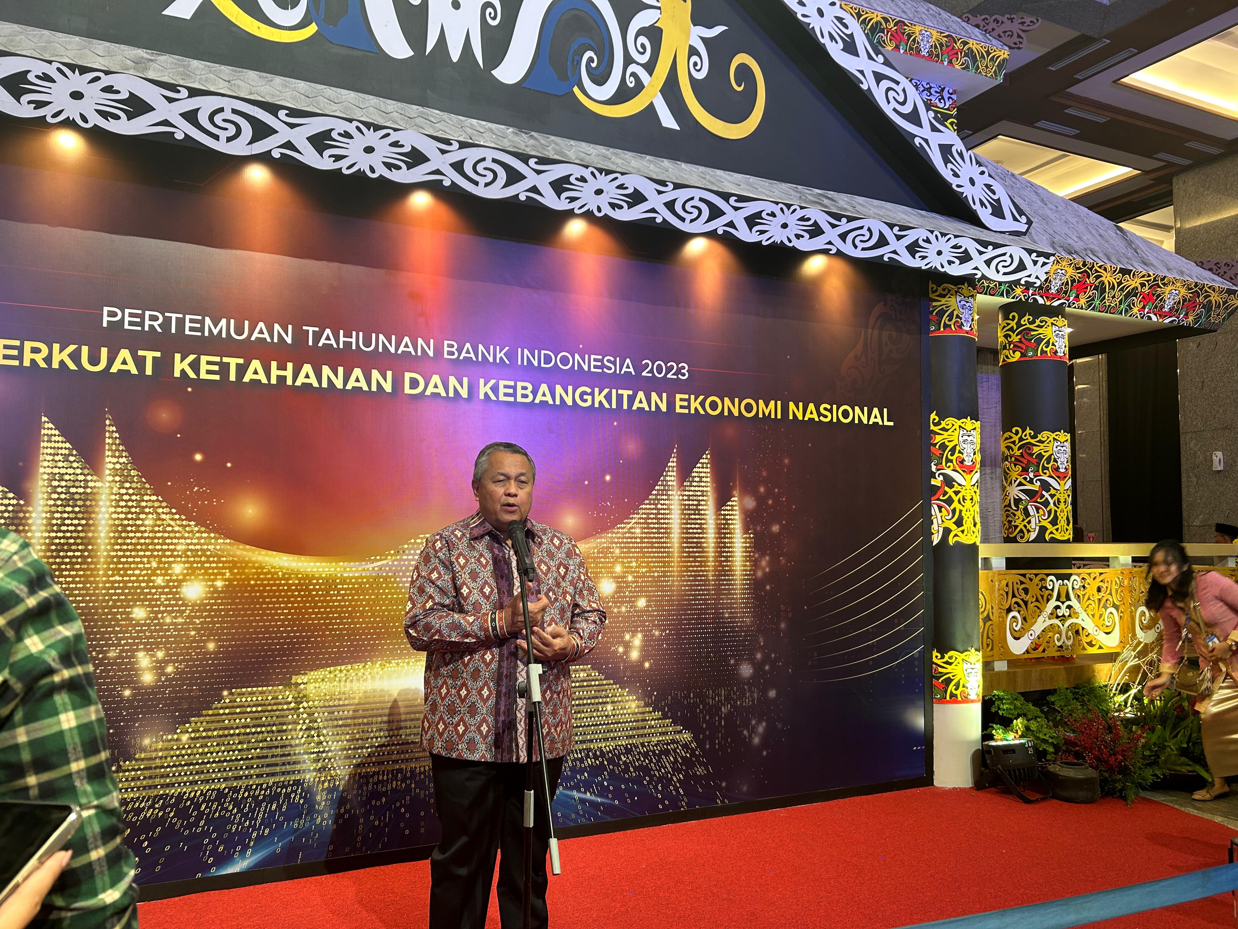 Gubernur Bank Indonesia Perry Warjiyo saat berbicara dalam Pertemuan Tahunan Bank Indonesia