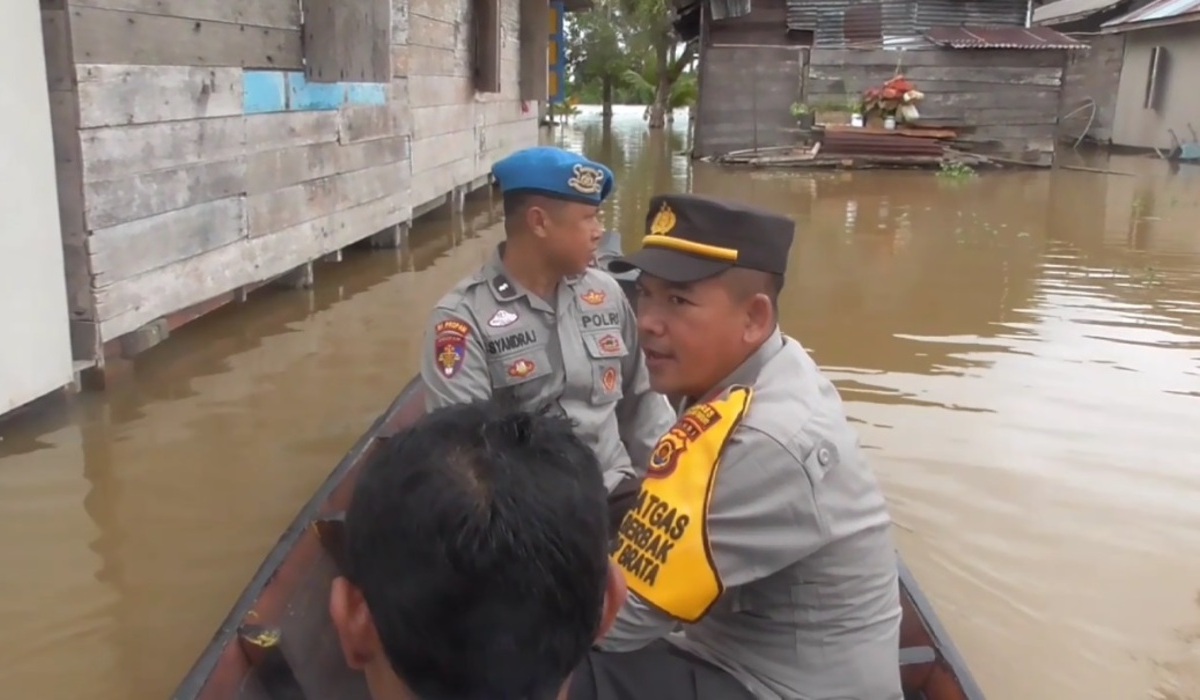 Banjir di Jambi meluas ke daerah pesisir timur Jambi, 30 Januari 2024.