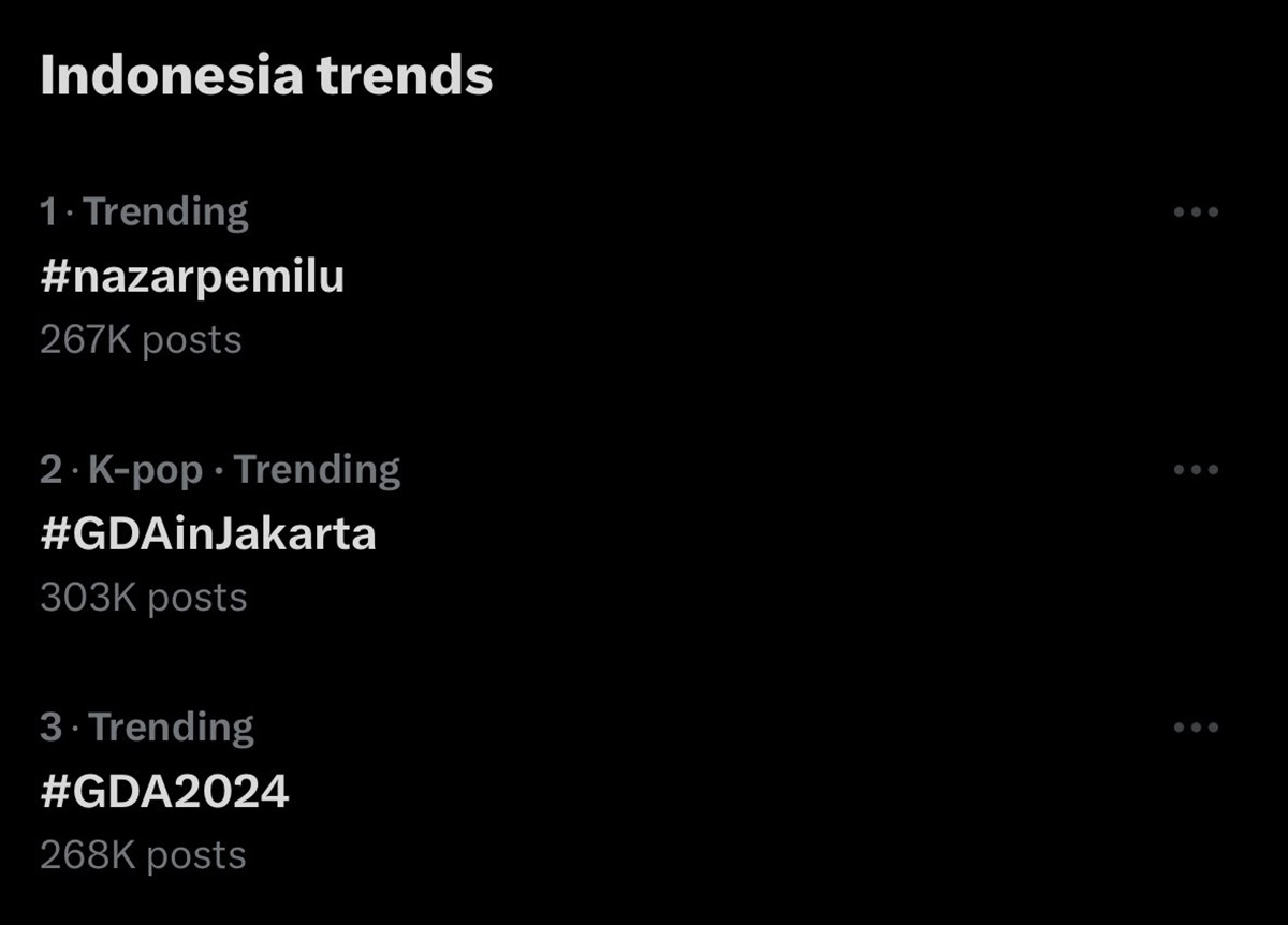 Tagar #nazarpemilu kokoh puncaki trending topics di Twitter.
