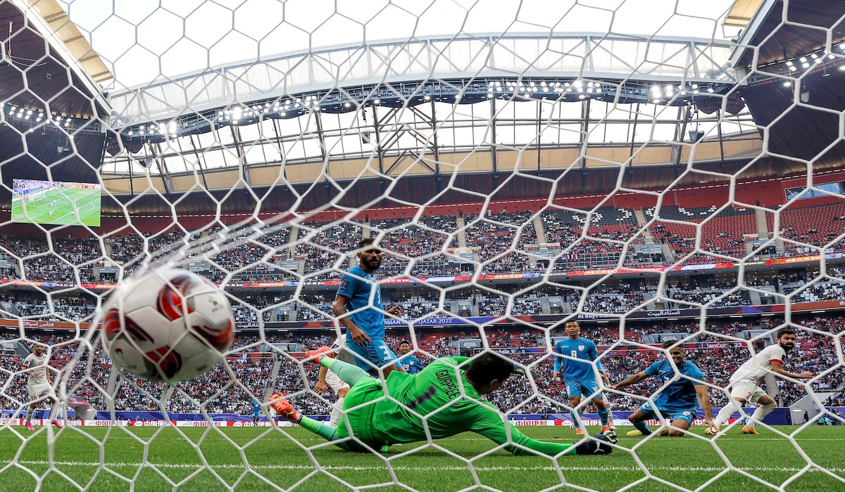 Momen Suriah menjebol gawang India di laga Grup B Piala Asia 2023