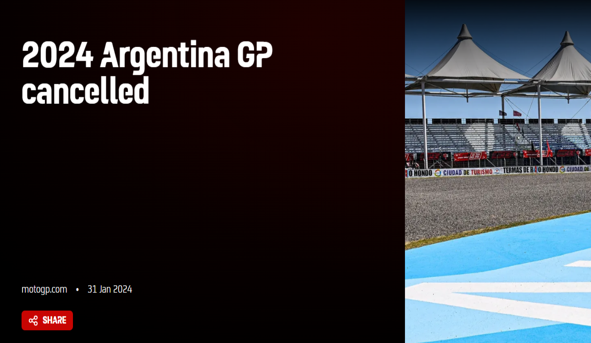 Kabar pembatalan MotoGP Argentina.