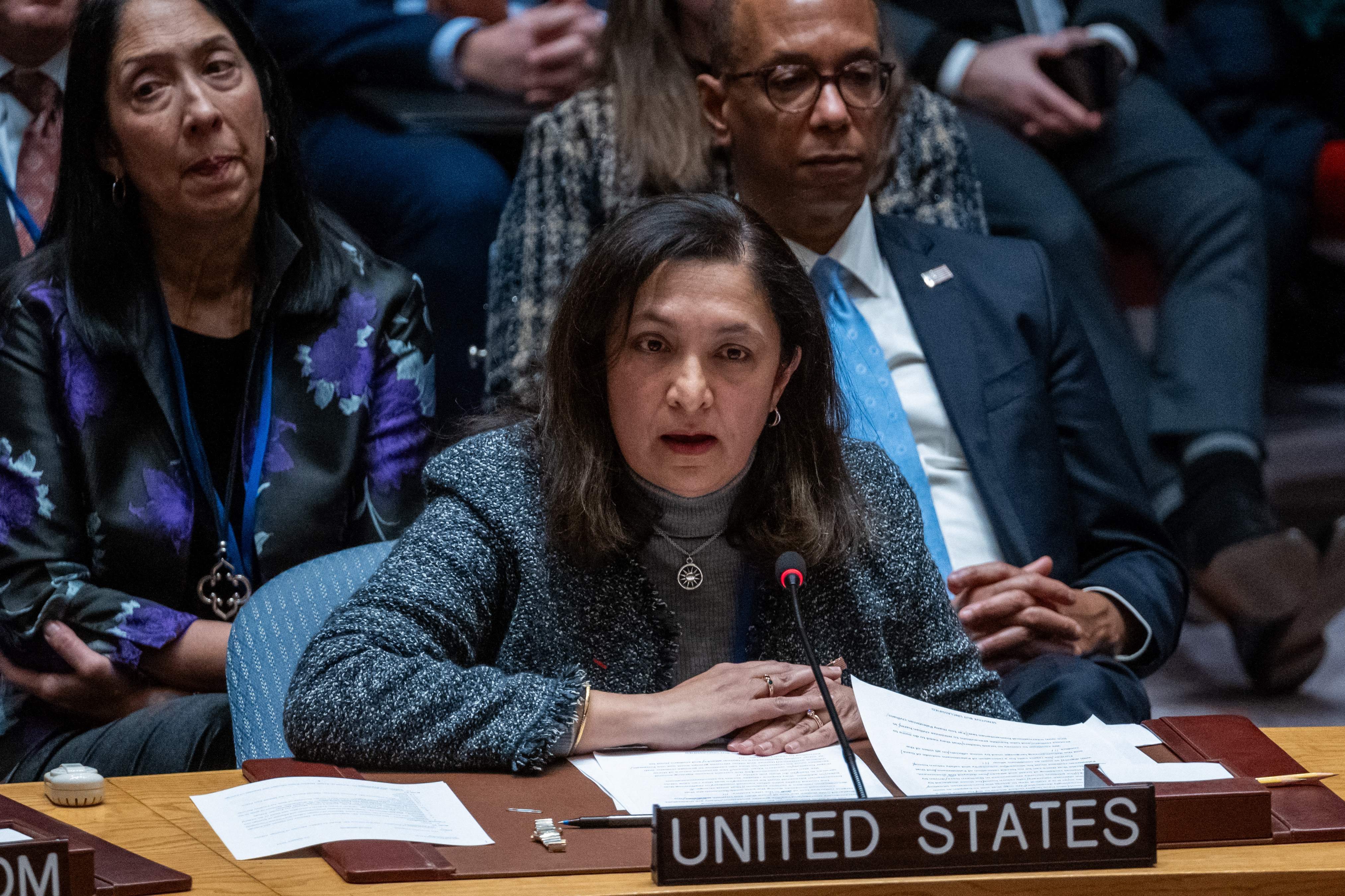 Wakil Menteri Luar Negeri AS untuk Keamanan Sipil, Demokrasi dan Hak Asasi Manusia, berbicara di Dewan Keamanan PBB (DK PBB)