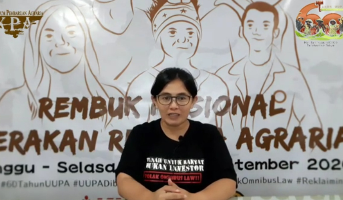 Dewi Kartika, Sekjen Konsorsium Pembaruan Agraria, panelis debat cawapres Pilpres 2024.