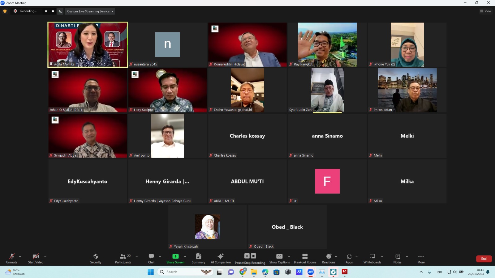 Webinar 'Demokrasi Indonesia: Terjerembab ke Dalam Dinasti Politik?' 