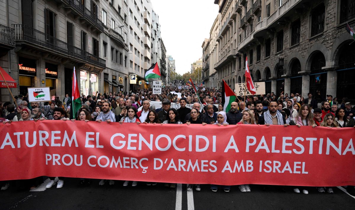 Warga Spanyol suarakan dukungan untuk Palestina.s
