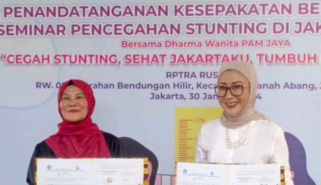 Seminar pencegahan stunting yqng diadakan TP PKK Jakarta Pusat dan Perumda PAM Jaya.