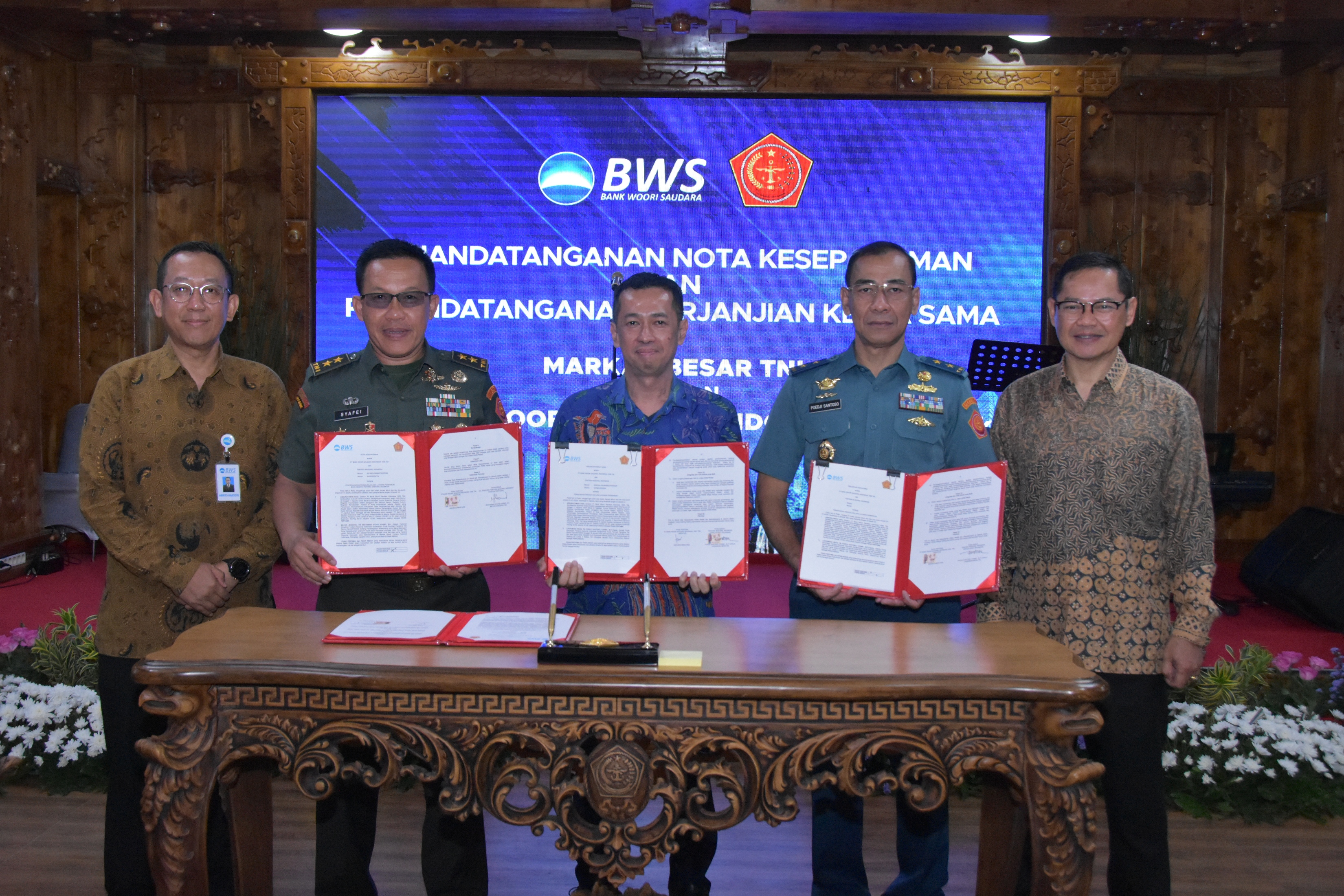 PT BWS dan TNI melakukan penandatanganan Perjanjian Kerja sama di Gedung Gatot Subroto, Mabes TNI, Jakarta, Rabu (31/1/2024).