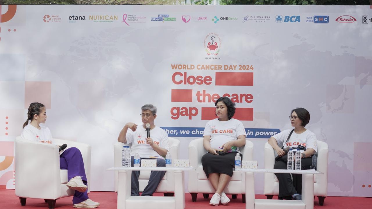 Konferensi pers Hari Kanker Sedunia dengan tema 'Close The Care Gap' di Jakarta.