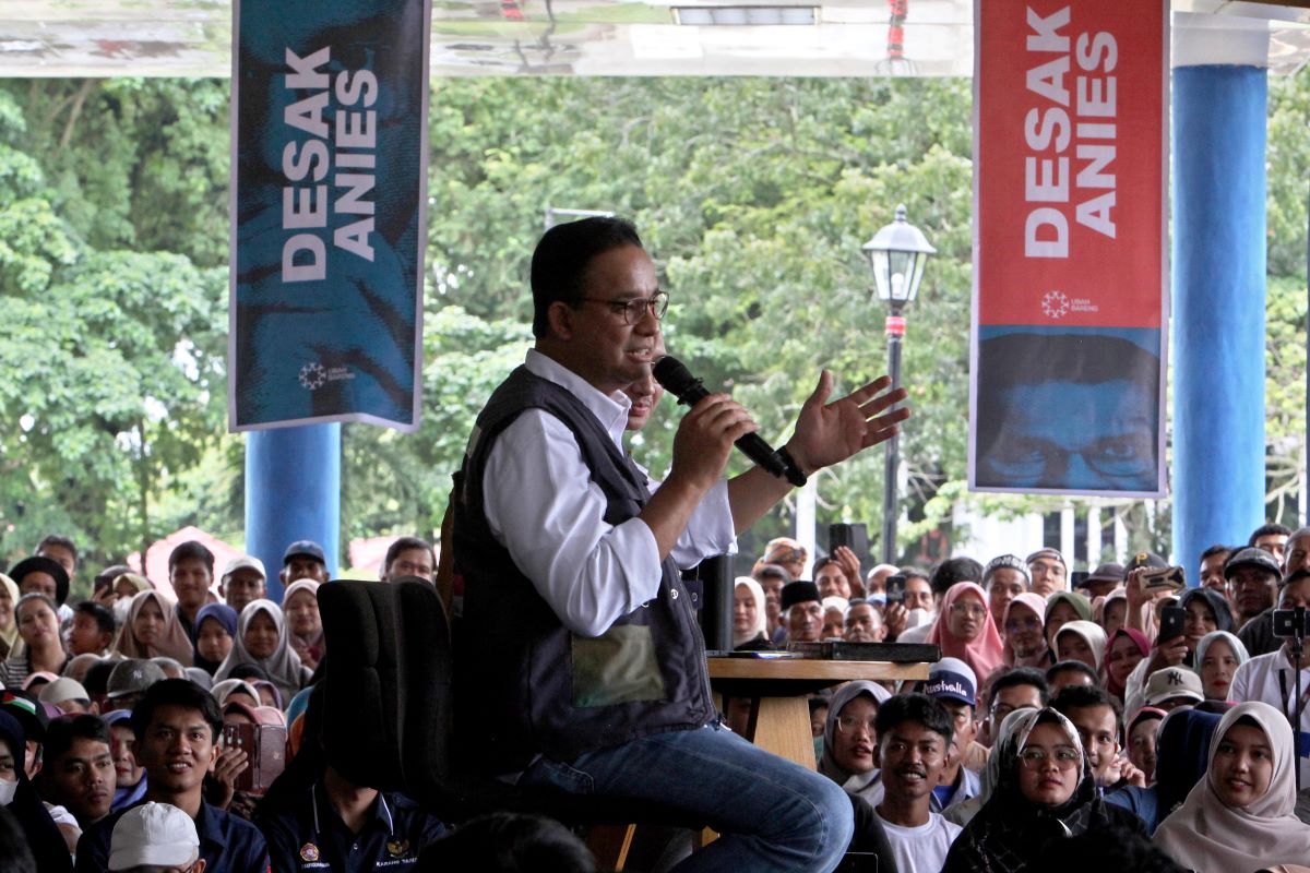 Capres nomor urut 1 Anies Baswedan di Desak Anies.
