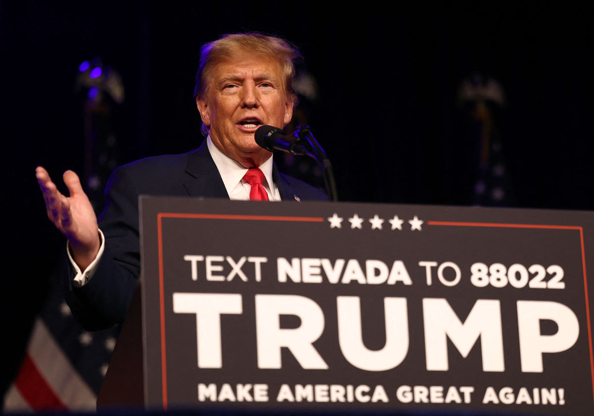 Donald Trump meraih kemenangan dalam kaukus Nevada dengan mudah menuju nominasi presiden Partai Republik. 