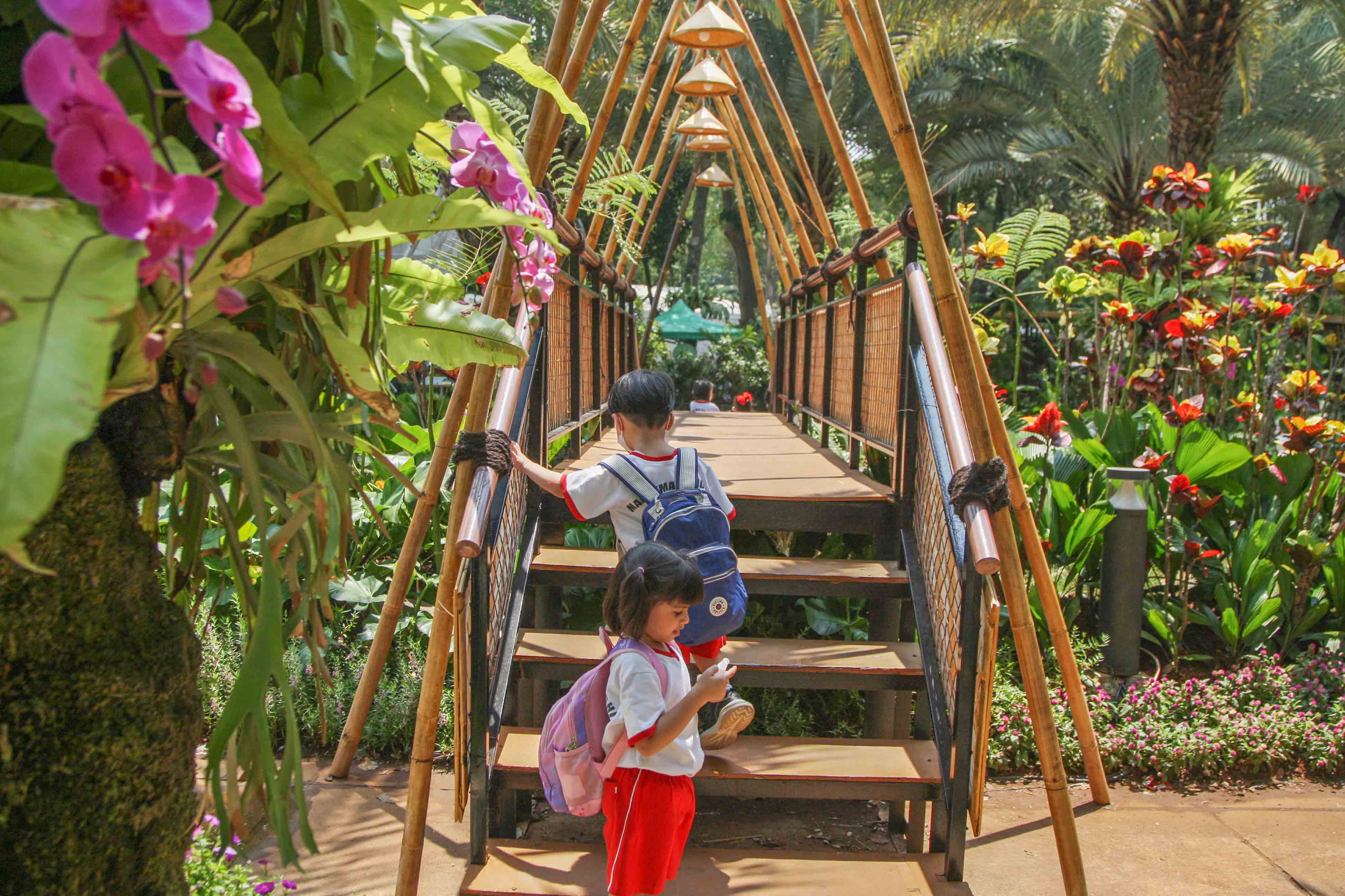 PENGENALAN FLORA FAUNA: Anak-anak PAUD mengunjungi pameran flora dan fauna (Flona) 2023 di Lapangan Banteng, Jakarta
