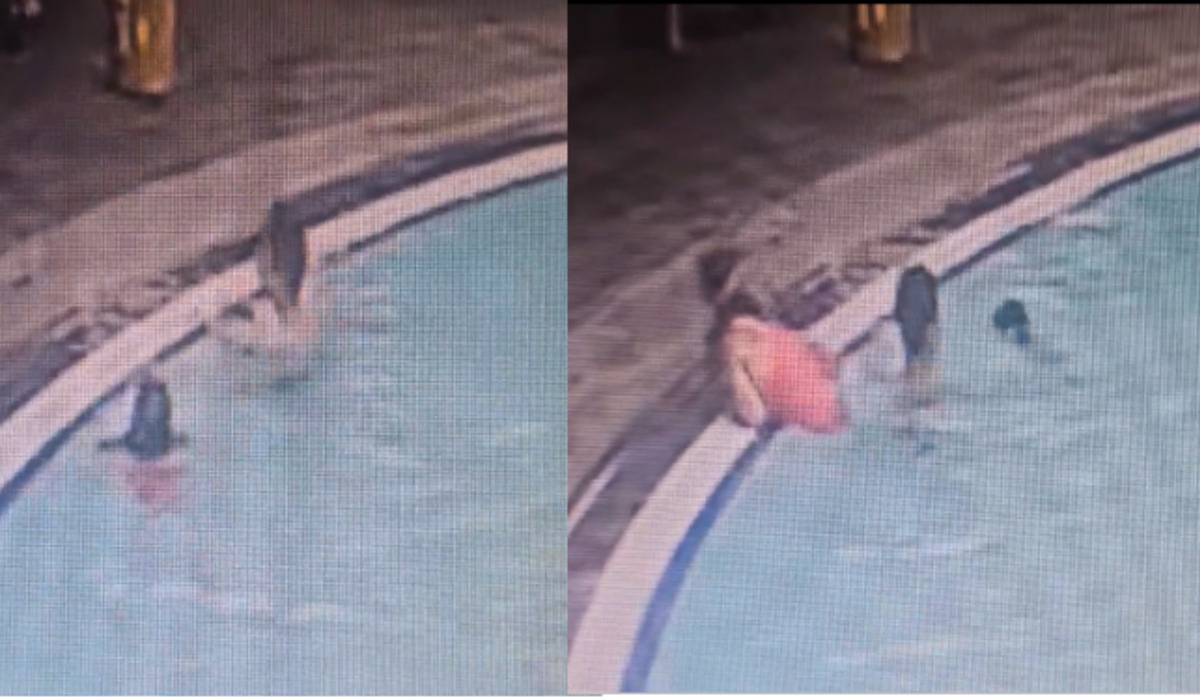 Tangkapan layar video CCTV kolam renang di Jakarta Timur, TKP meninggalnya Dante.
