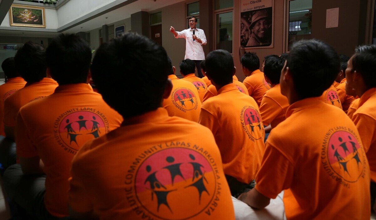 Warga binaan di Lapas Narkotika, Cipinang, Jakarta Timur.