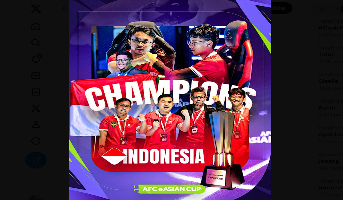 Timnas Indonesia berhasil menjadi juara AFC eAsian Cup 2023.