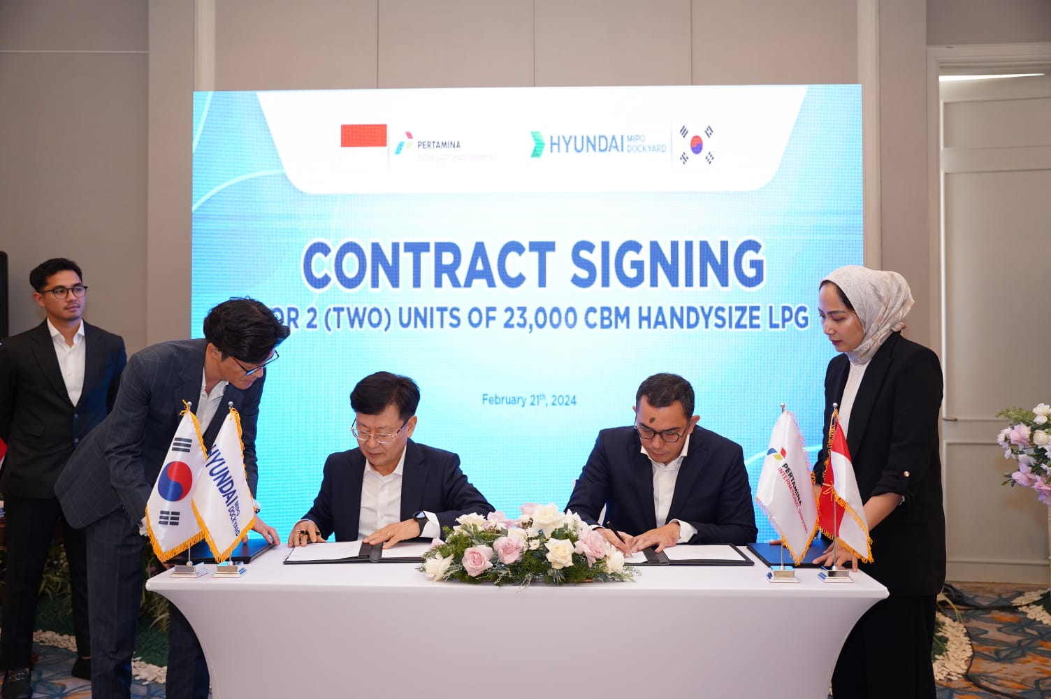 PIS menandatangani kontrak dengan Hyundai Mipo Dockyard Co.Ltd untuk pembangunan dua kapal tanker LPG berteknologi dual-fuel. 