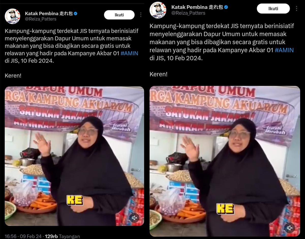 Warga Kampung Susun Aquarium membuka dapur umum yang akan membagikan makanan gratis untuk relawan AMIN dalam Kampanye Akbar di JIS.