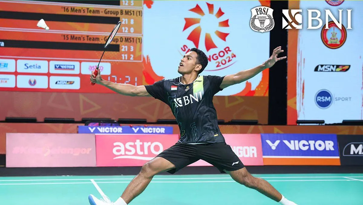 Pebulu tangkis tunggal putra Chico Aura Dwi Wardoyo meraih poin pertama untuk tim putra Indonesia atas Uni Emirat Arab (UEA), kemarin.