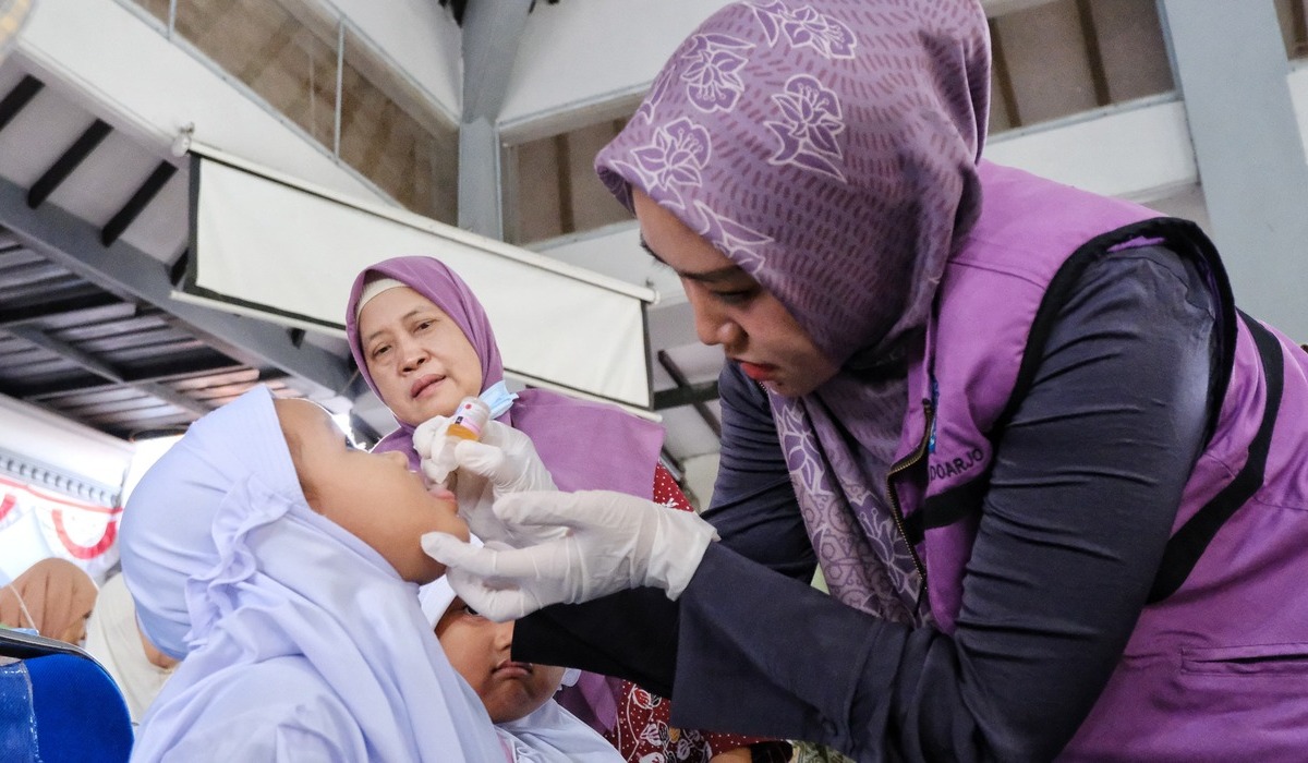 Sub PIN polio putaran kedua berlangsung pada 19 sampai 25 Februari 2024 di Sidoarjo.
