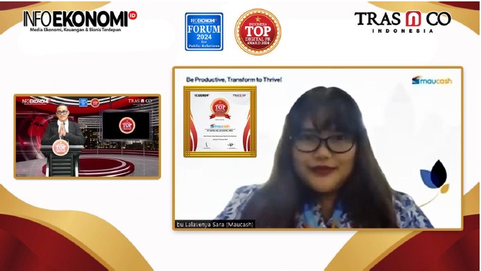 Perusahaan Maucash menerima TOP Digital Public Relations (PR) Award dalam ajang yang digelar Tras n Co dan InfoEkonomi ID.