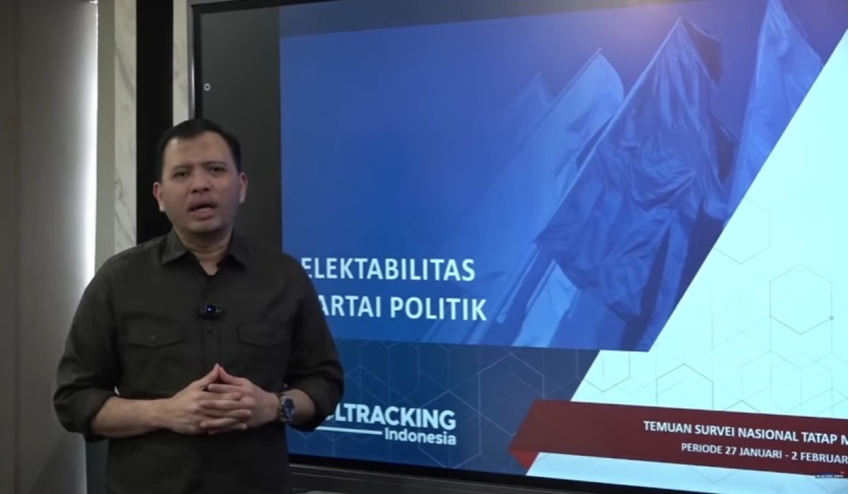 Direktur Eksekutif Poltracking Indonesia Hanta Yuda dalam rilis survei secara daring, Jumat, 9 Februari 2024