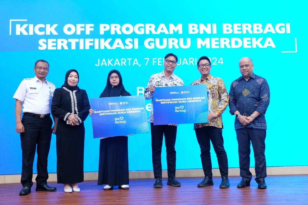 Acara Kick Off Program BNI Berbagi Sertifikasi Guru Merdeka di Jakarta, Rabu (7/2/2024).