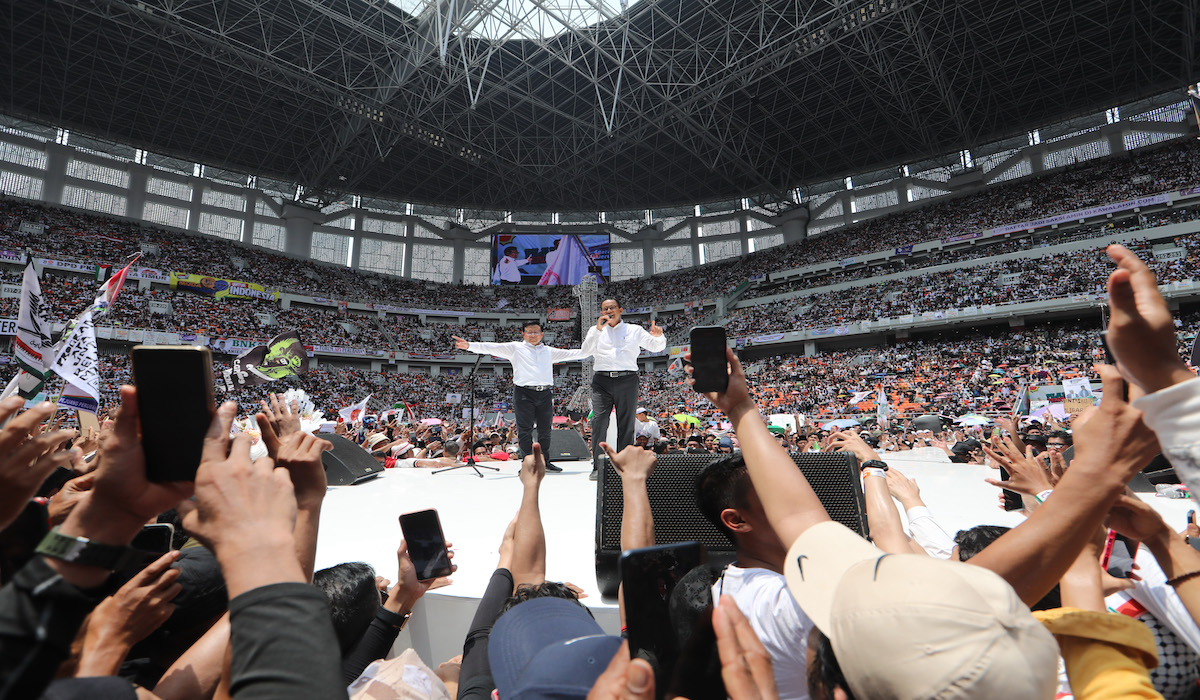 Kampanye akbar pasangan Amin di Jakarta Internasional Stadium (JIS), Sabtu (10/2/2024)
