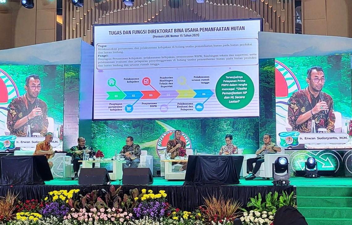 Rapat Koordinasi Teknis Ditjen Pengelolaan Hutan Lestari 2024, di Malang, Jawa Timur, Kamis (1/2).