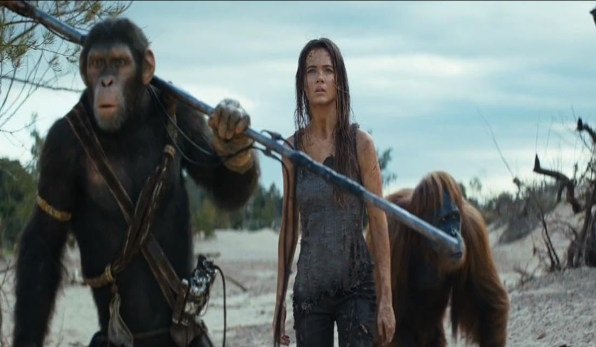 Cuplikan adegan dari film Kingdom of the Planet of the Apes