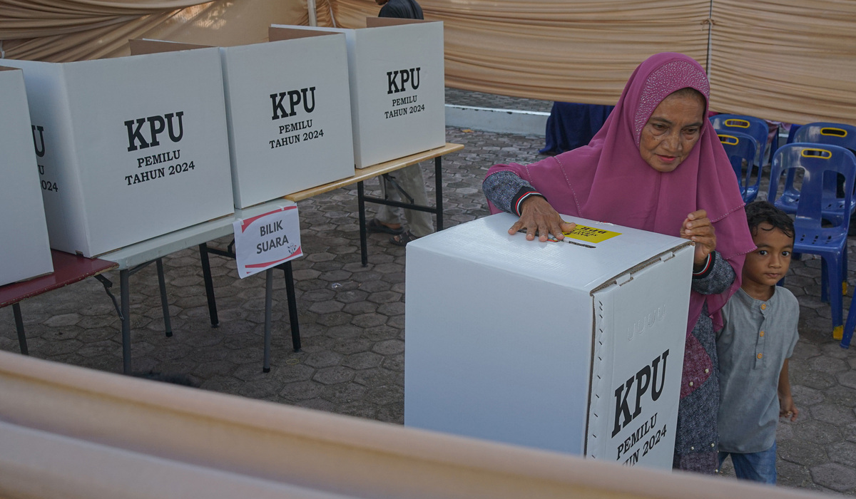 Pemungutan Suara Ulang (PSU) Pemilu 2024 di TPS 03 Gampong Keuramat, Banda Aceh, Aceh.