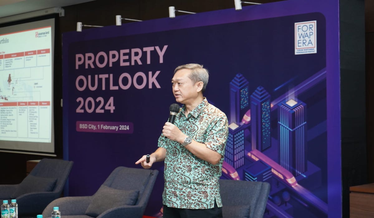 Direktur BSDE Hermawan Wijaya dalam acara Property Outlook 2024