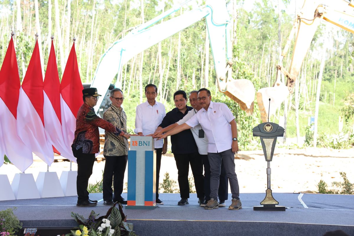 Prosesi groundbreaking gedung BNI di IKN.