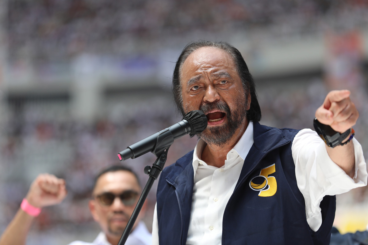 Ketum Partai NasDem Surya Paloh akan menggunakan hak pilihnya di TPS 08 di Permata Hijau, Jakarta Selatan, pada 14 Februari. 