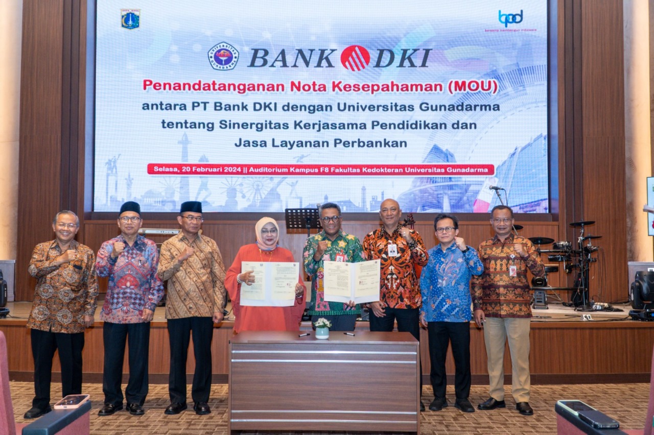 Penandatangan nota kesepakatan antara Bank DKI dan Universitas Gunadarma