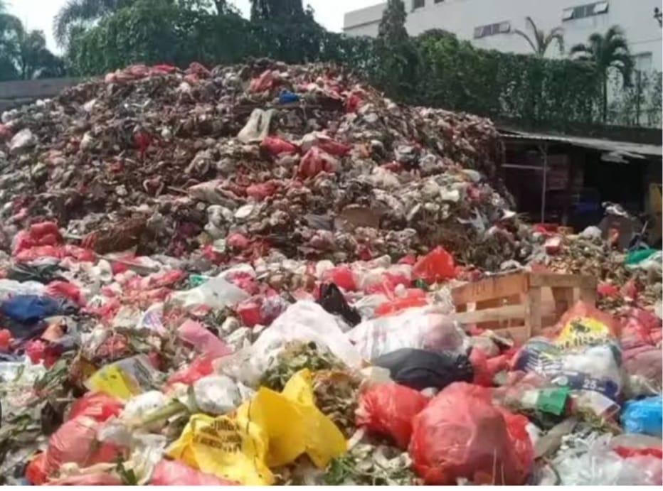 Ribuan Ton Sampah Menggunung di Pasar Agung Depok 