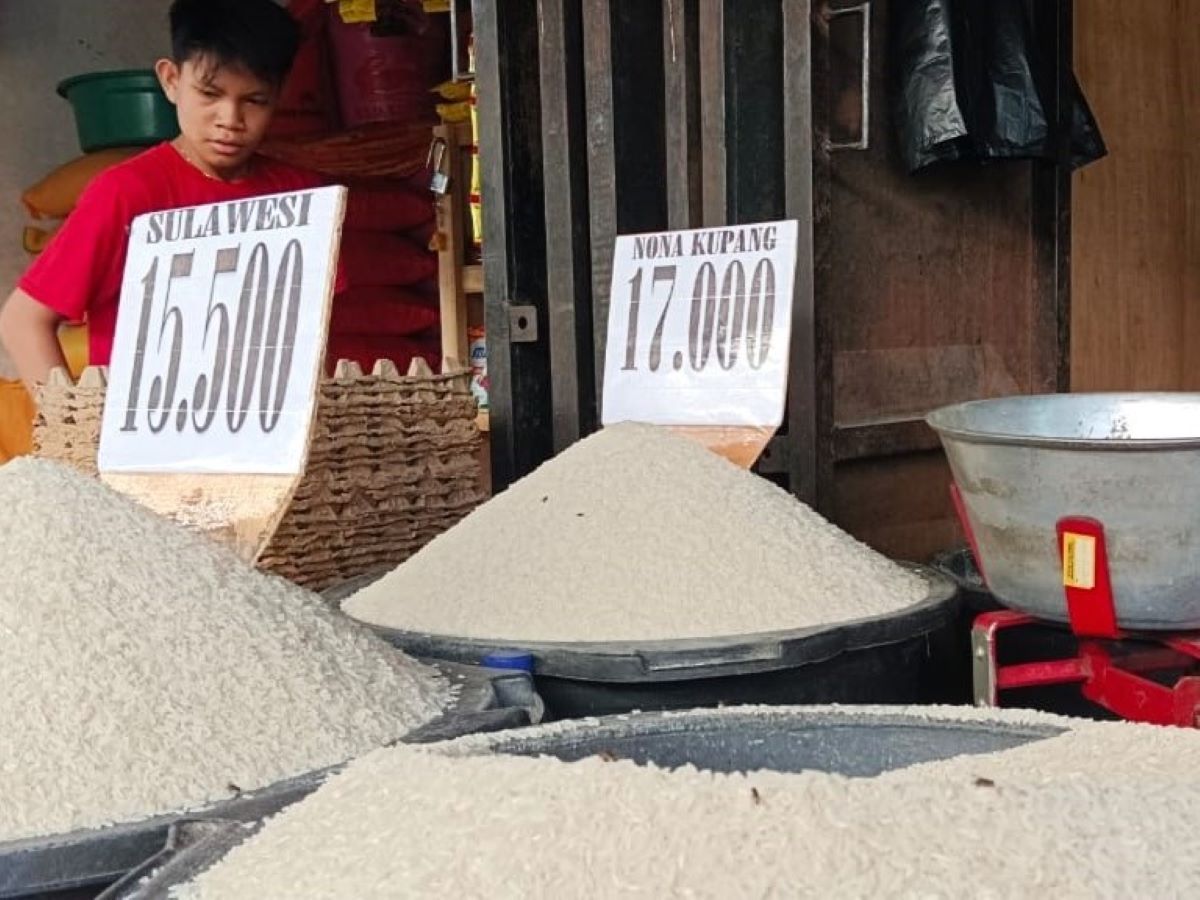 Harga beras di pedagang Pasar Tradisional Kasih, Kelurahan Naikoten 1, Kota Kupang, Nusa Tenggara Timur (NTT), Sabtu (17/2), naik.