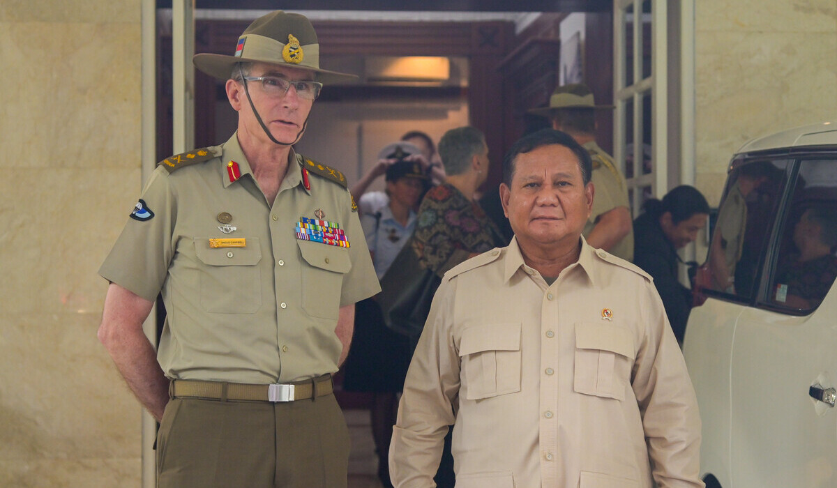 JENDERAL Angus Campbell AO, DSC, Panglima Angkatan Pertahanan Australia dan Menhan Prabowo Subianto.
