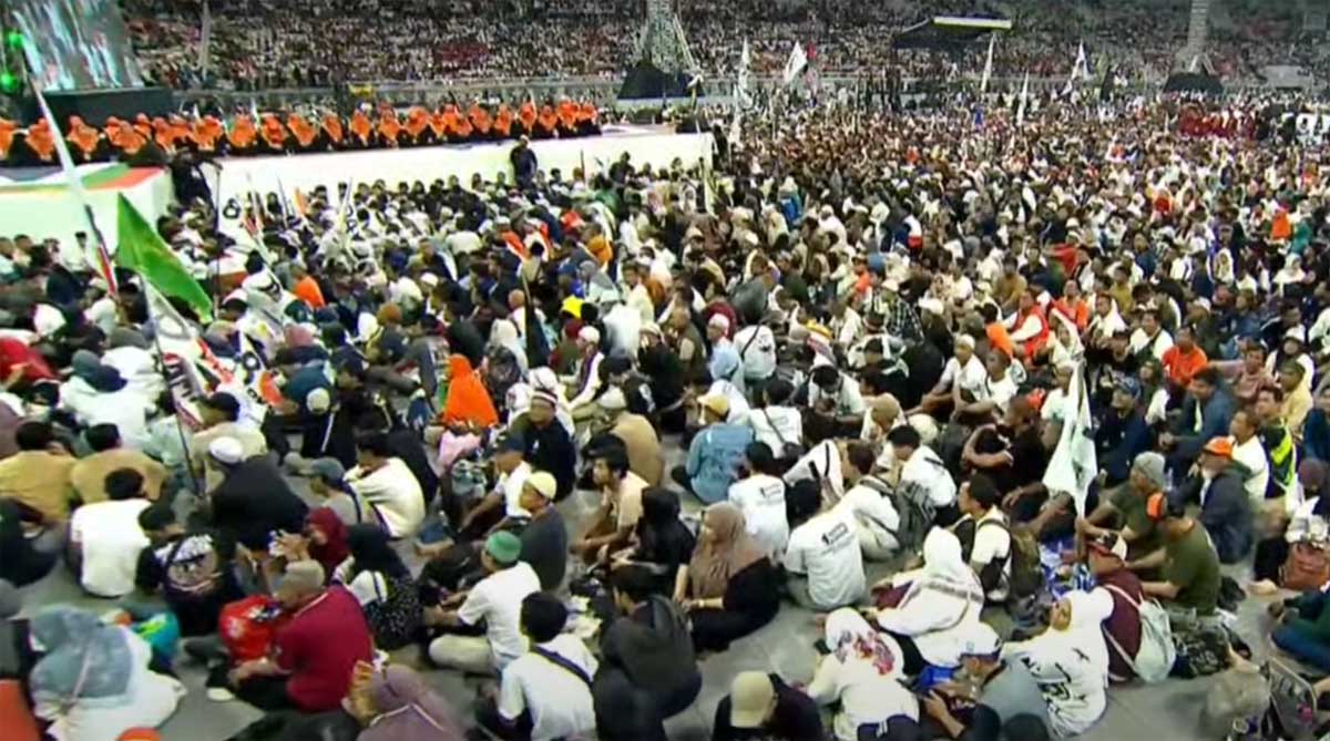 Salawat nabi menggema di JIS membuka Kampanye akbar pasangann calon nomor urut 1 Anies Baswedan Muhaimin Iskandar.